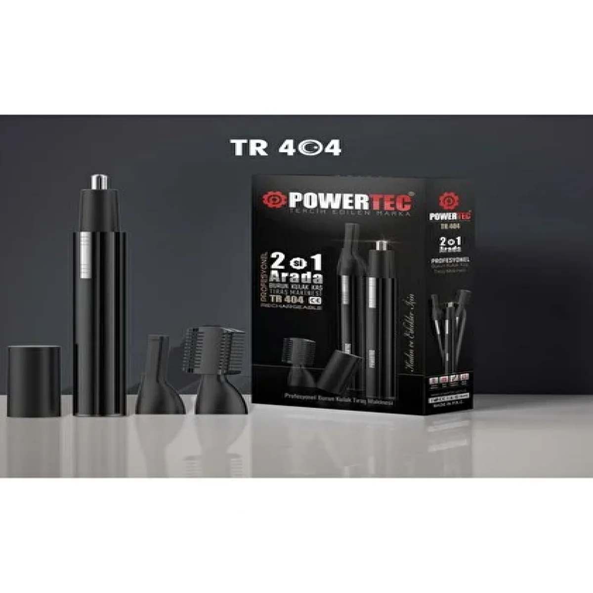 Powertec TR-404 Şarjlı Burun Kulak Kaş Şekillendirici Kıl Tüy Alma Pro Set Tıraş Makinesi 