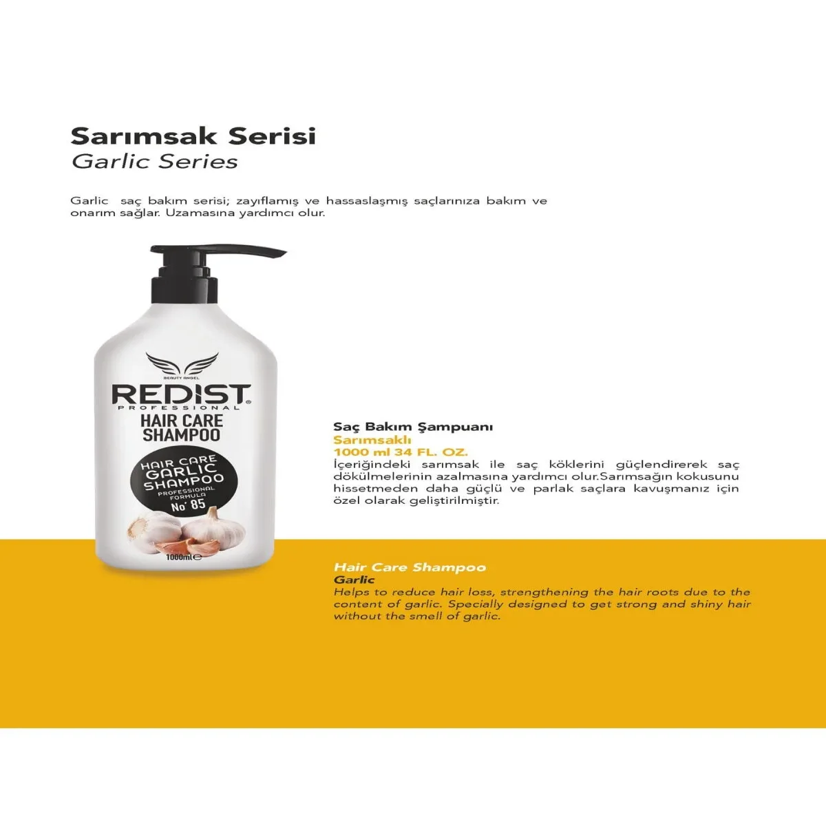 Redist Sarımsaklı Saç Bakım Şampuanı 1000 ml